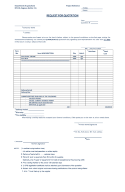 Request for Quotation