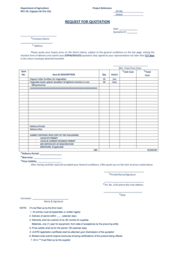 Request for Quotation