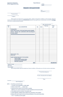 Request for Quotation