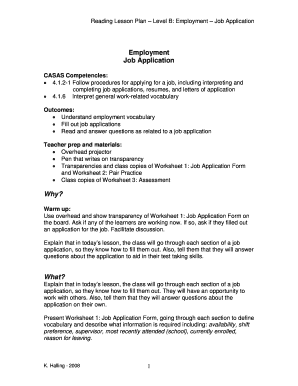 Job Application Form Template