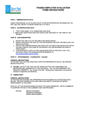 Trades Employee Evaluation Form