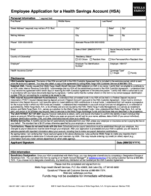 Employee Application for Health Savings Account (HSA)