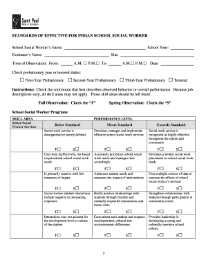 School Social Worker Evaluation Form