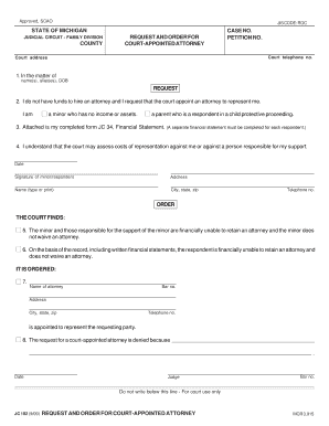 Michigan Court-Appointed Attorney Request