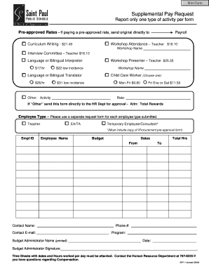 Supplemental Pay Request Form