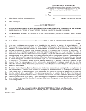 Contingency Addendum for Real Estate Purchase