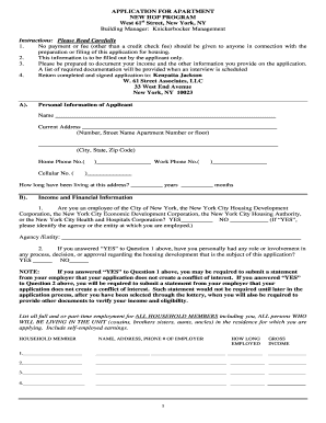 Apartment Application Form