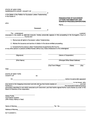 Renunciation of Successor Letters Testamentary