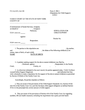 New York Child Support Stipulation Form