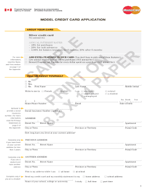 Canadian Credit Card Application