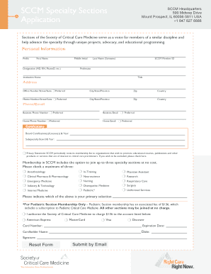 Society of Critical Care Medicine Membership Application