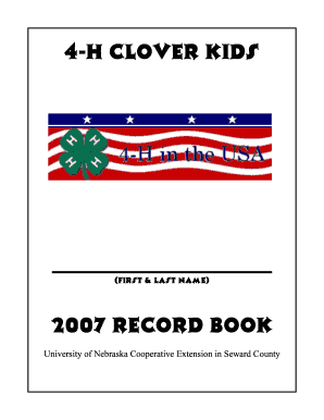 4-H Clover Kids Record Book