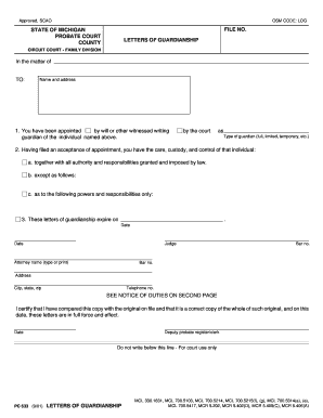 Letters of Guardianship