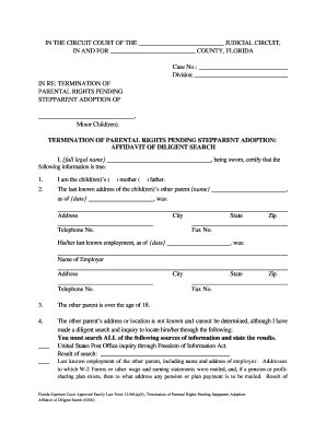 Termination of Parental Rights Affidavit