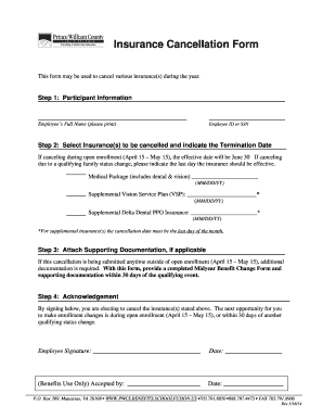 Insurance Cancellation Form