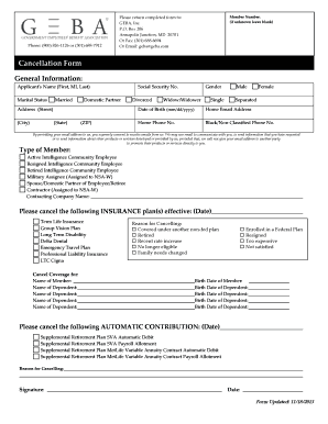 GEBA Insurance Cancellation Form