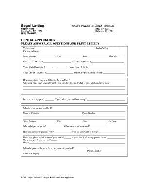 Rental Application Form