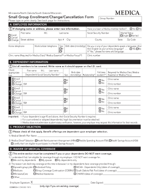 Small Group Enrollment/Change/Cancellation Form