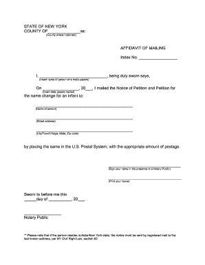 Affidavit of Mailing