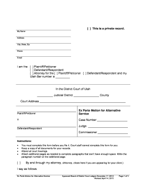 Utah Ex Parte Motion for Alternative Service