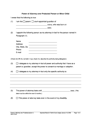Power of Attorney for Minor Child