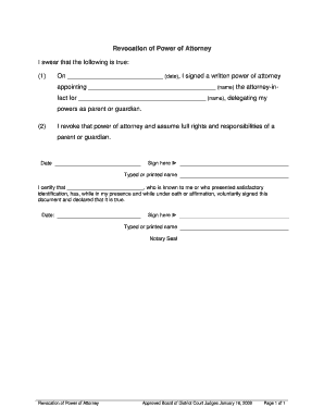 Revocation of Power of Attorney