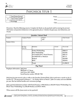 Navigating Paycheck Stubs Answer Key - Fill Online, Printable, Fillable,  Blank | pdfFiller