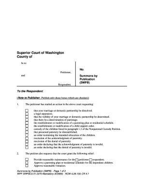 Washington Summons by Publication