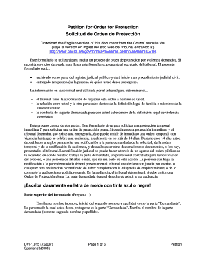 Solicitud de Orden de Protección