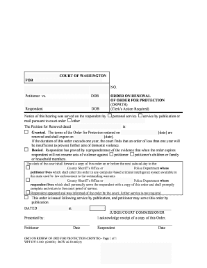 Order on Renewal of Protection Order