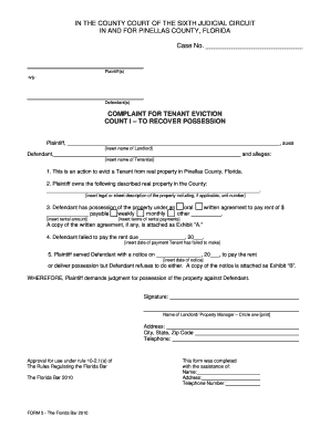 Eviction notice sample - 7 day notice to quit pinellas form