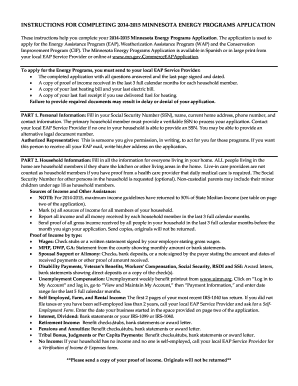 2014-2015 Minnesota Energy Programs Application