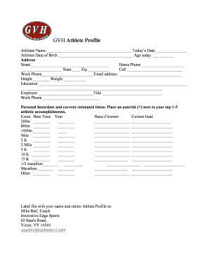 Athlete Profile Form