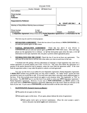 Word printable separation agreement template - Separation Agreement (Without Children)