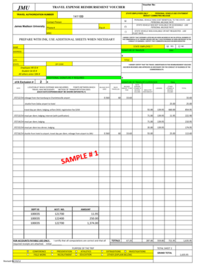 Virginia State Employee Travel Expense Reimbursement Voucher