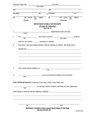 Petition for Contempt Denial of Visitation