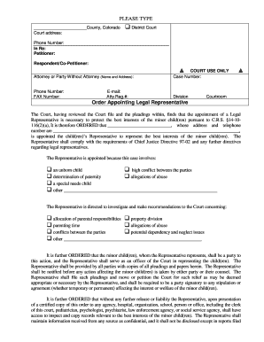 Order Appointing Legal Representative