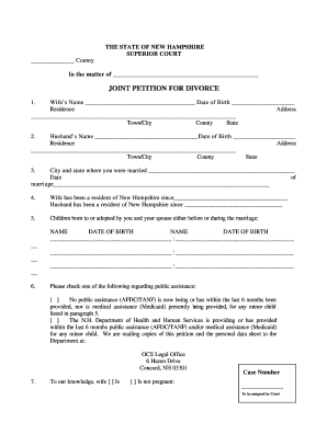 Joint Petition for Divorce