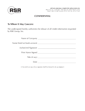 Credit Information Release Authorization