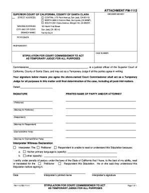 Stipulation for Court Commissioner to Act as Temporary Judge