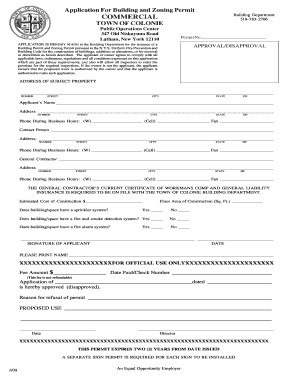 New York Building and Zoning Permit Application