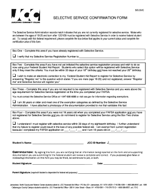 Selective Service Confirmation Form