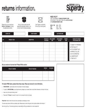 Superdry Return Form