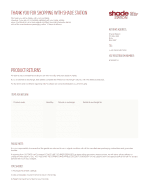 Shade Station Return Policy