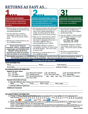 Schoolbelles Return Form