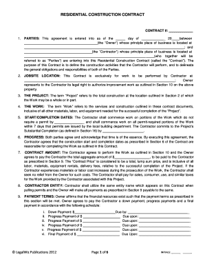 Residential Construction Contract