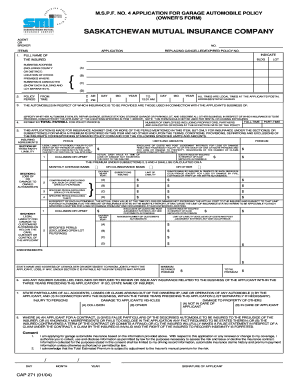 Garage Automobile Policy Application