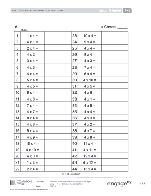 NYS Common Core Math Lesson 5 Sprint 4