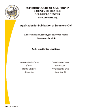 California Summons Publication Application