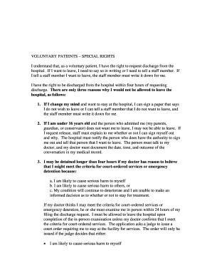 Voluntary Patient Discharge Rights Notice
